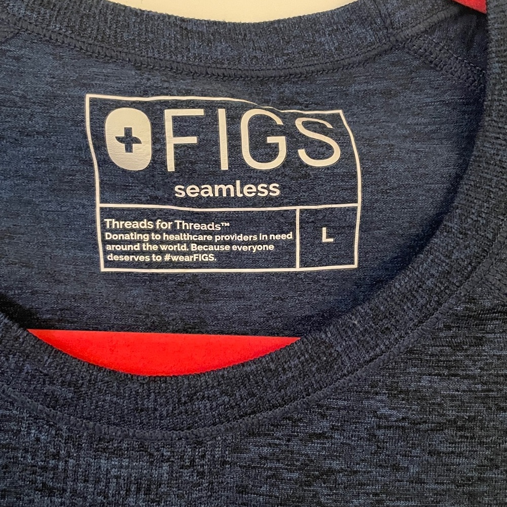 Figs Deep Blue Long Sleeve Top - Picture 2 of 4
